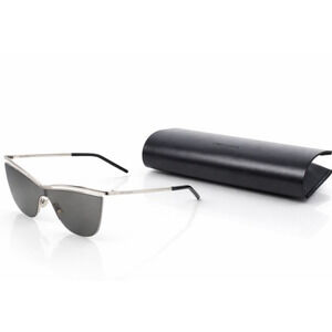 Saint Laurent SL249 002 Silver Metal Cat Eye Sunglasses Designer Luxury